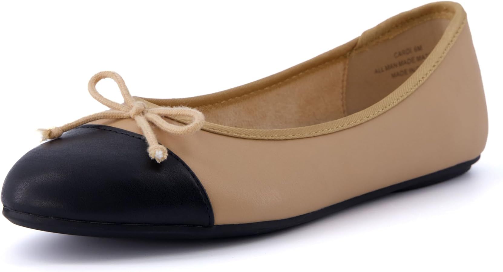 CUSHIONAIRE Women's Cardi Cap Toe Bow Flat with +Memory Foam and Wide Widths Available | Amazon (US)