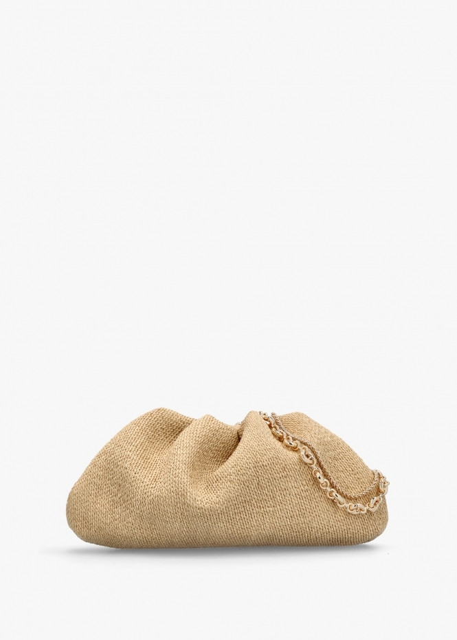 Inrouche Beige Woven Clutch Bag | Daniel Footwear (UK)