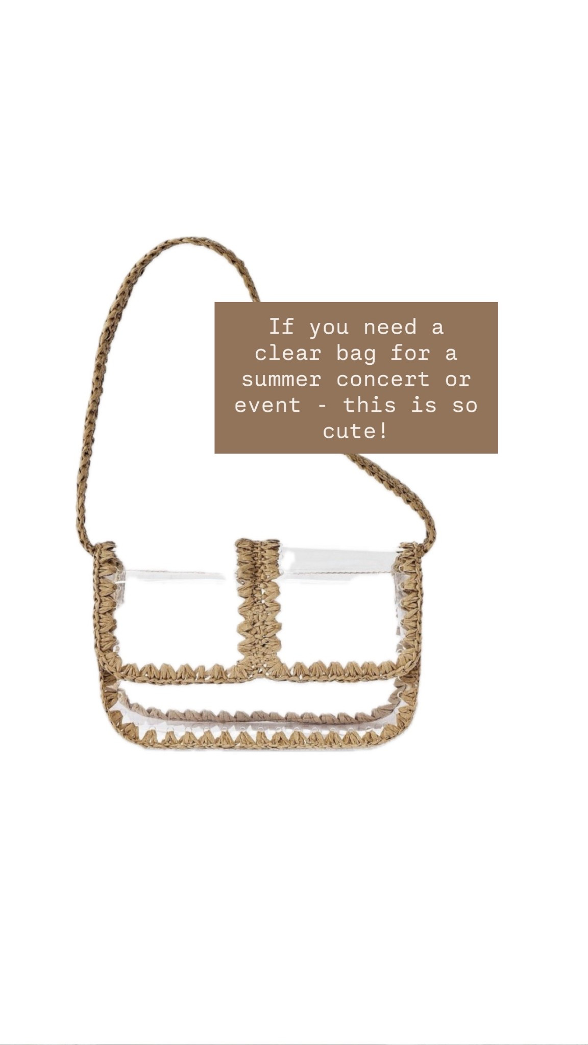 This clear bag is perfect for events, concerts, game days, etc.!

Loverly Grey, Target find, clear bag