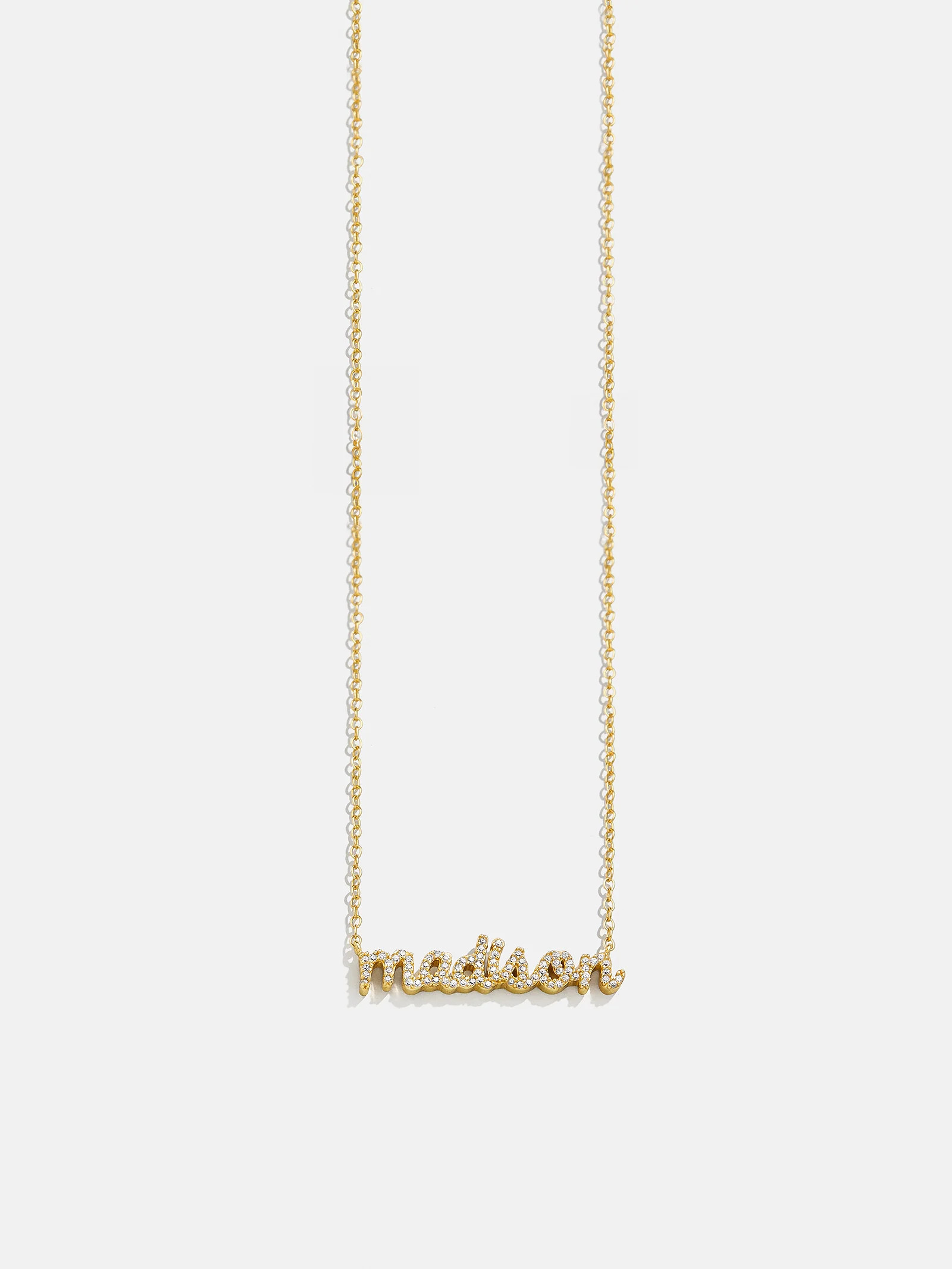 18K Gold Custom Nameplate Necklace - Mini Script | BaubleBar