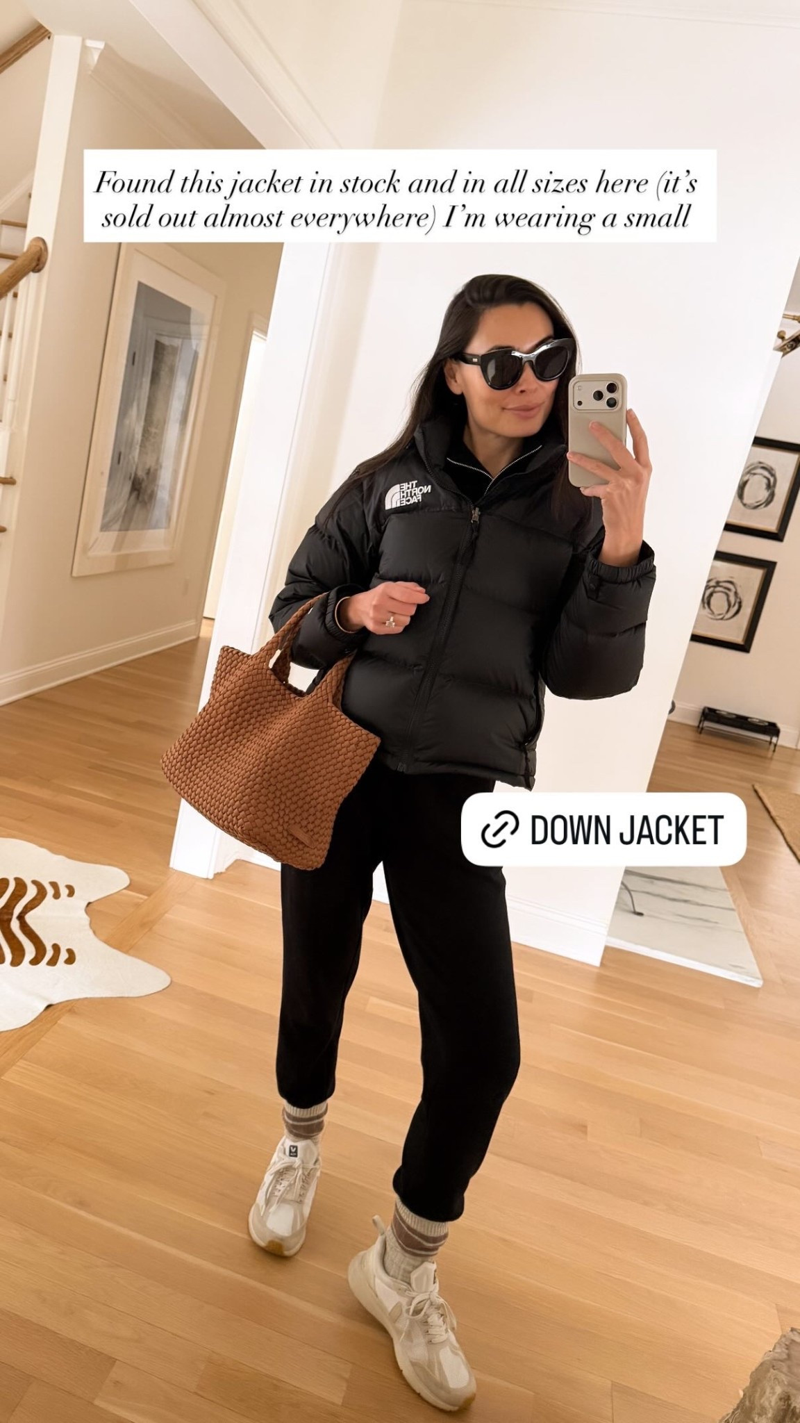 North Face 1996 down jacket, casual style, everyday outfit, Varley jogger set, Naghedi tote bag, Veja sneakers, errands outfit, winter outfit. 

#LTKSeasonal #LTKmorningroutine #LTKootd