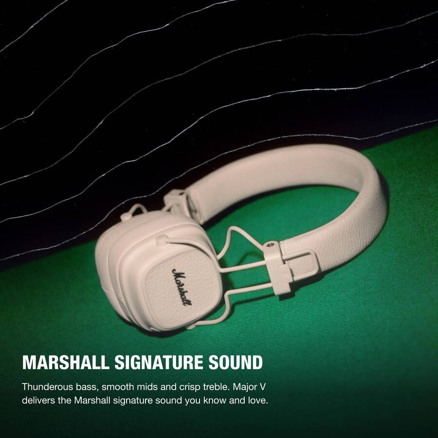 Marshall - Major V Wireless On-Ear Bluetooth Headphones with Lightweight Foldable Design and Micr... | Best Buy U.S.