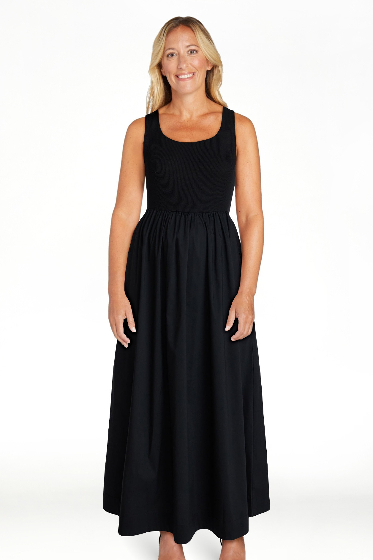 Time and Tru Women's Sleeveless Scoop Neck Midi Dress, Sizes XS-XXXL | Walmart (US)