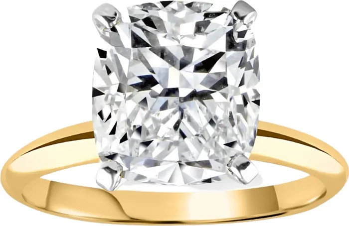 Bliss Diamond 4 Ct 14k Two Tone Certified Lab Grown Cushion Diamond Engagement Ring | Nordstrom | Nordstrom