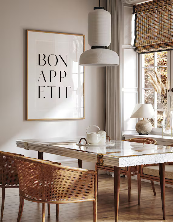 Bon Appetit Print Printable Wall Art Dining Room Wall Art - Etsy | Etsy (US)