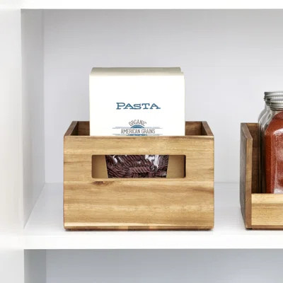 iDesign Acacia Wood Pantry Storage Bin with Handles – Natural | Wayfair North America