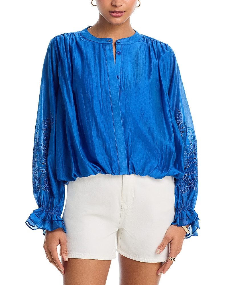 Aqua Eyelet Sleeve Top - Exclusive | Bloomingdale's (US)