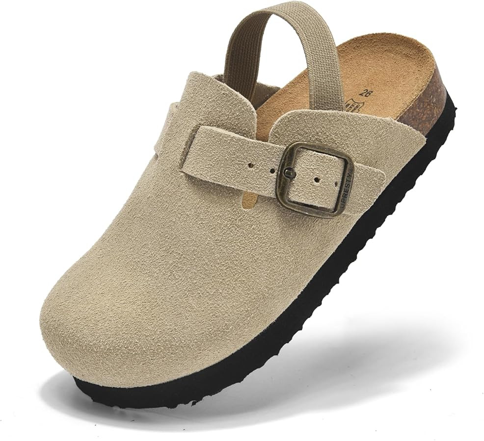 100% Genuine Suede Toddler Kids Clogs with Arch Support, Boys Girls Infant Clogs with Comfort Mem... | Amazon (US)