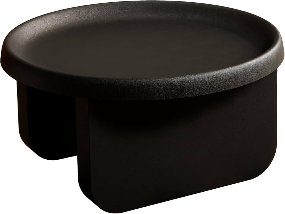 Modern Round Coffee Table,Black Nesting Coffee Tables,Metal Center Table,Unique Circle Coffee Tab... | Amazon (US)