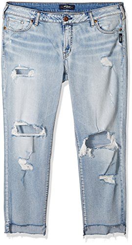 Silver Jeans Co. Women's Elyse Relaxed Fit Mid Rise Ankle Slim Jeans | Amazon (US)