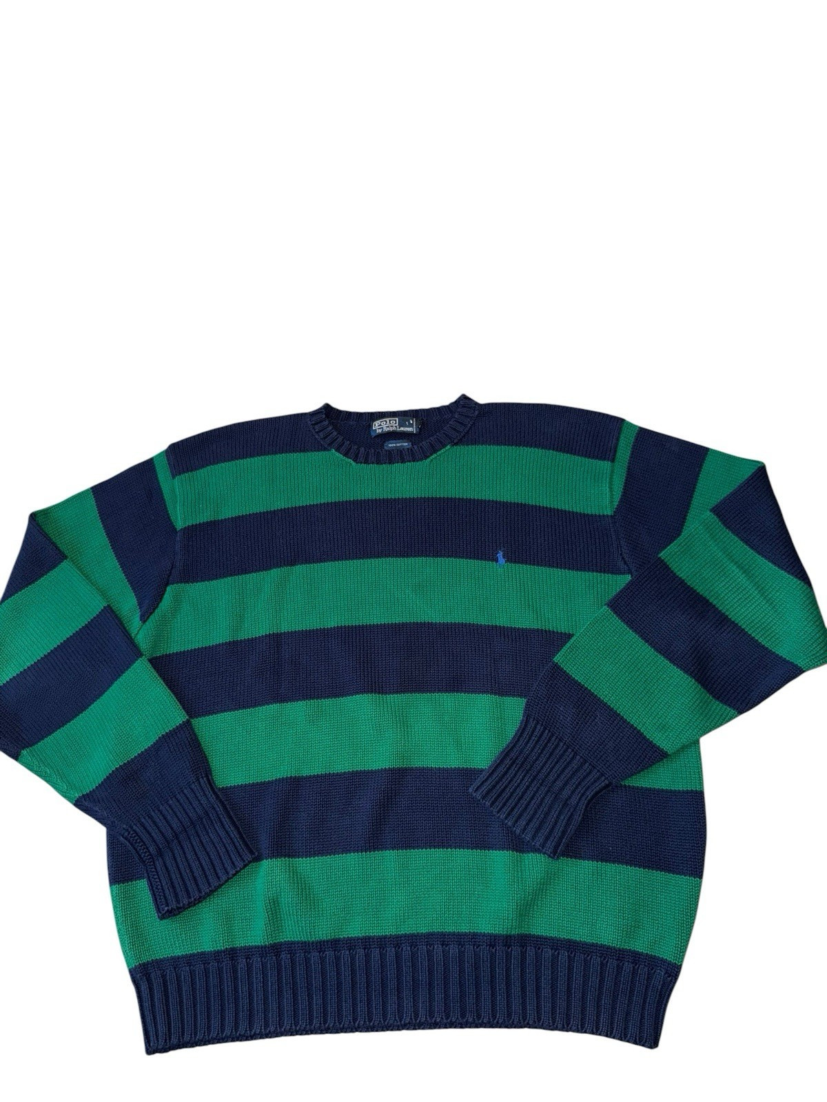 Vintage Polo Ralph Lauren Men Knit Crewneck Sweater Striped ColorBlock 1990s XL | eBay US