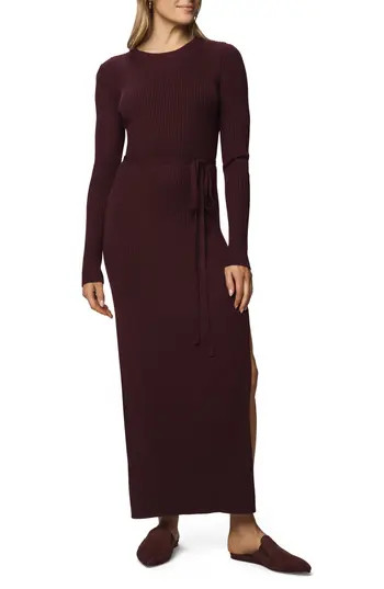 Splendid Georgie Long Sleeve Maxi Sweater Dress in Dark Plum at Nordstrom Rack, Size Large | Nordstrom Rack