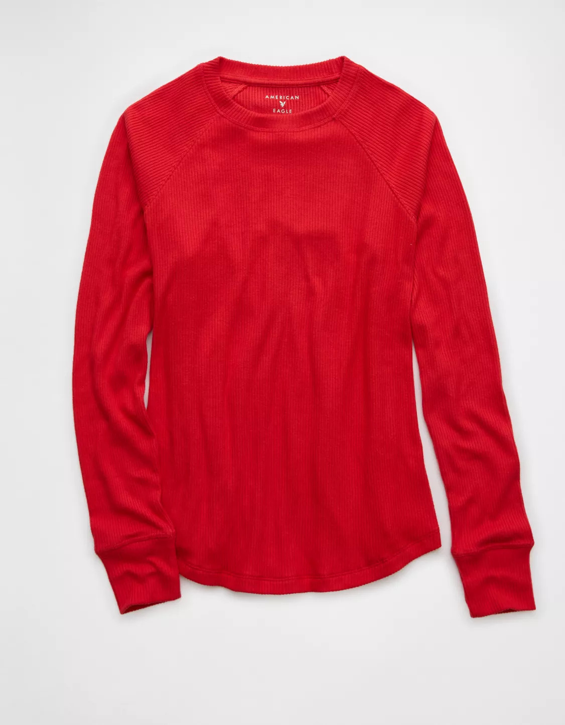 AE Plush Long-Sleeve Crew Neck T-Shirt | American Eagle Outfitters (US & CA)