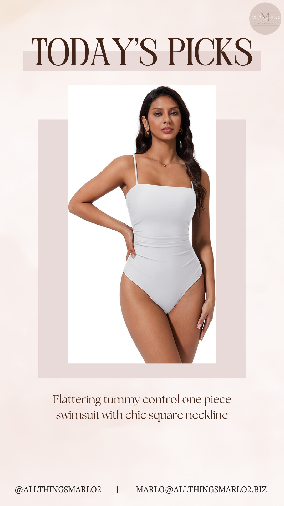 Flattering tummy control one piece swimsuit with chic square neckline 

 #LTKSeasonal #LTKWorkwear #LTKTravel