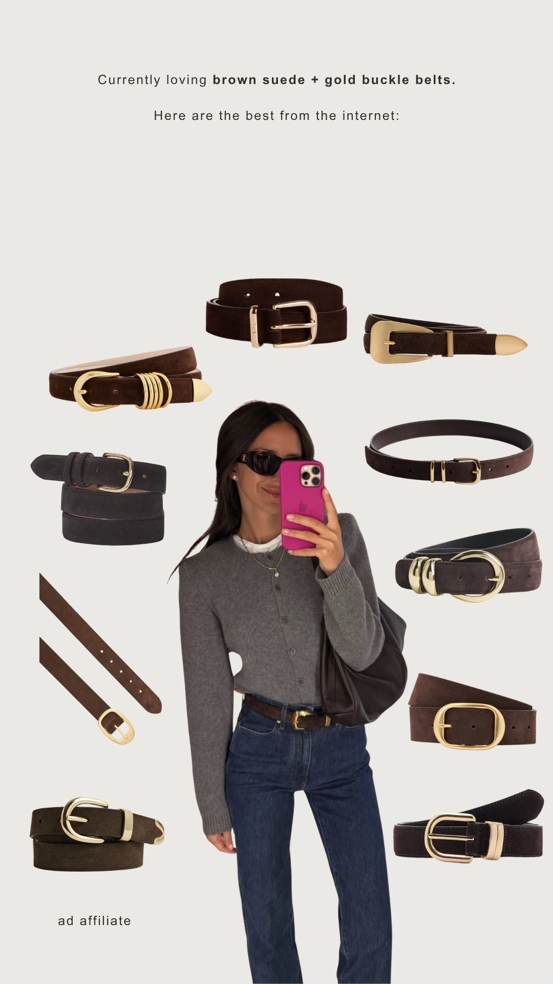 Brown suede belt is the autumn accessory du saison ⭐
