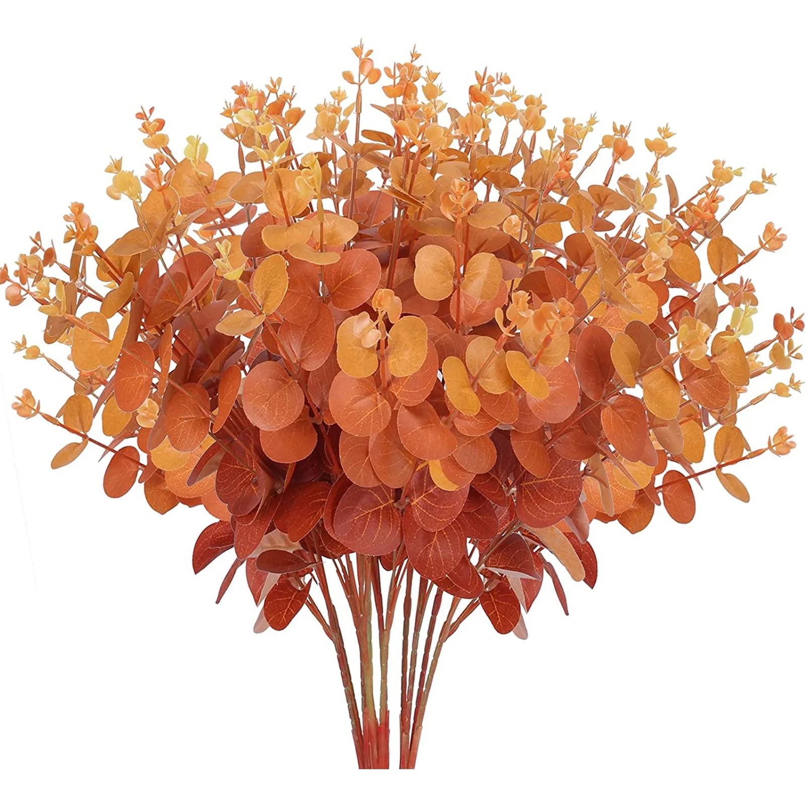 3Pcs Artificial Eucalyptus Leaves Branches Fake Fall Plant Faux Stems Thanksgiving Halloween Wedd... | Walmart (US)