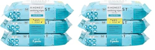 The Honest Company Fragrance Free Sanitizing Alcohol Wipes | Antibacterial + Safe for Hands | Kills 99% of Germs, Made With Aloe | 300 Count (6 Packs of 50) | Amazon (US)