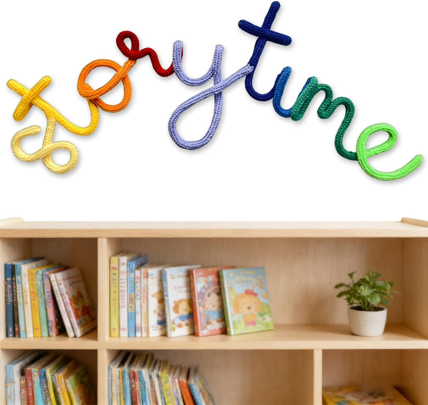 Handmade Storytime Wall Sign-Knitted Wire Storytime Sign Reading Corner Sign Decor story time wall sign wire Letters Book Corner Decor for Kids Room Nursery & Playroom (Rainbow Story) | Amazon (US)