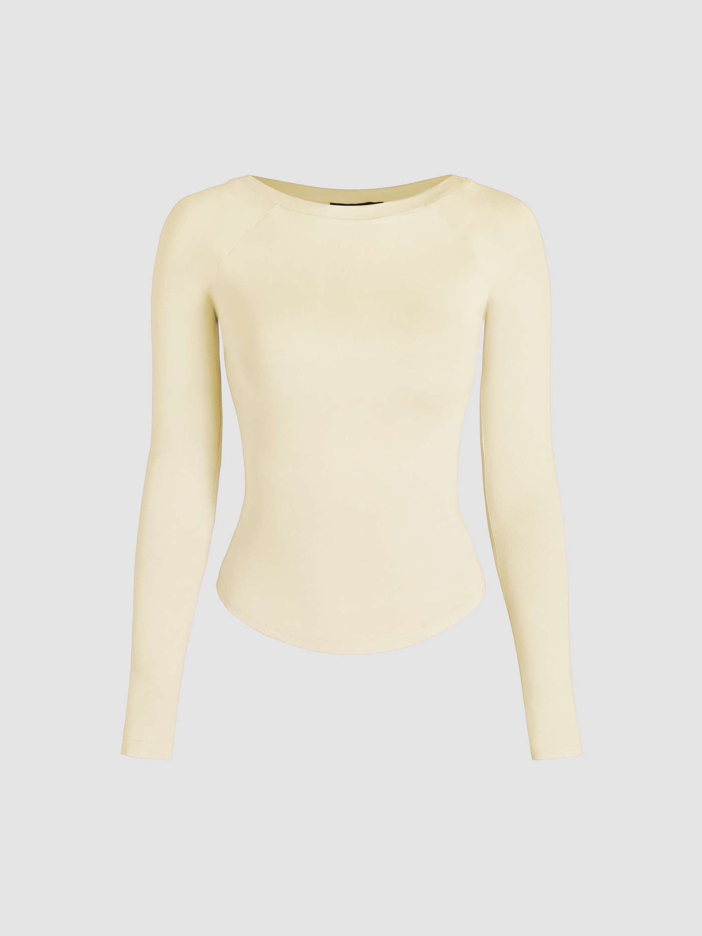 Round Neckline Solid Long Sleeve Tee | Cider