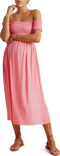 A PEA IN THE POD Off the Shoulder Maternity Midi Dress | Nordstrom | Nordstrom