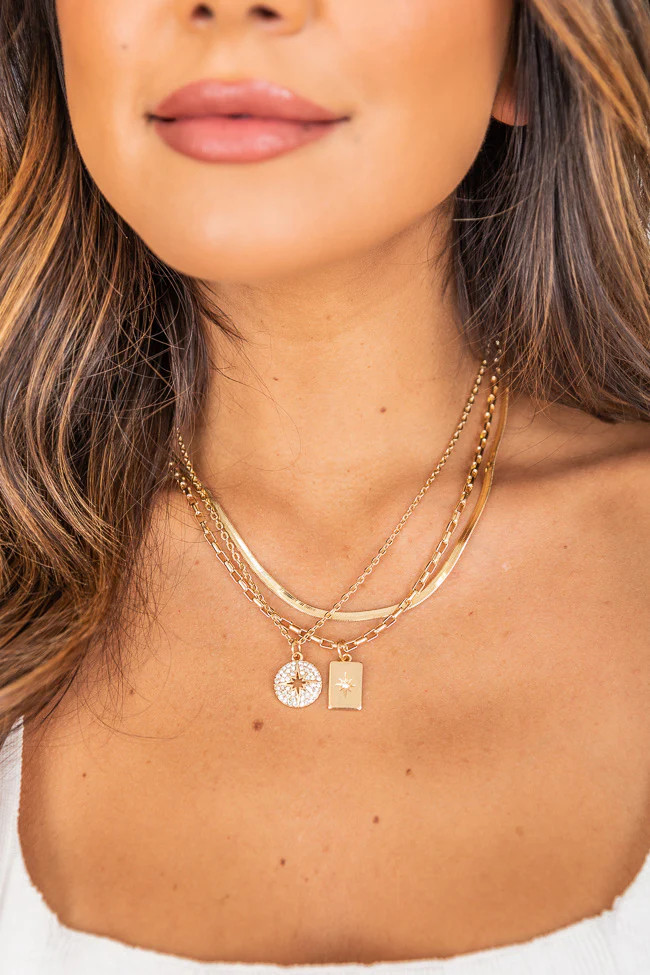 Your Loving Smile Gold Layered Necklace | The Pink Lily Boutique