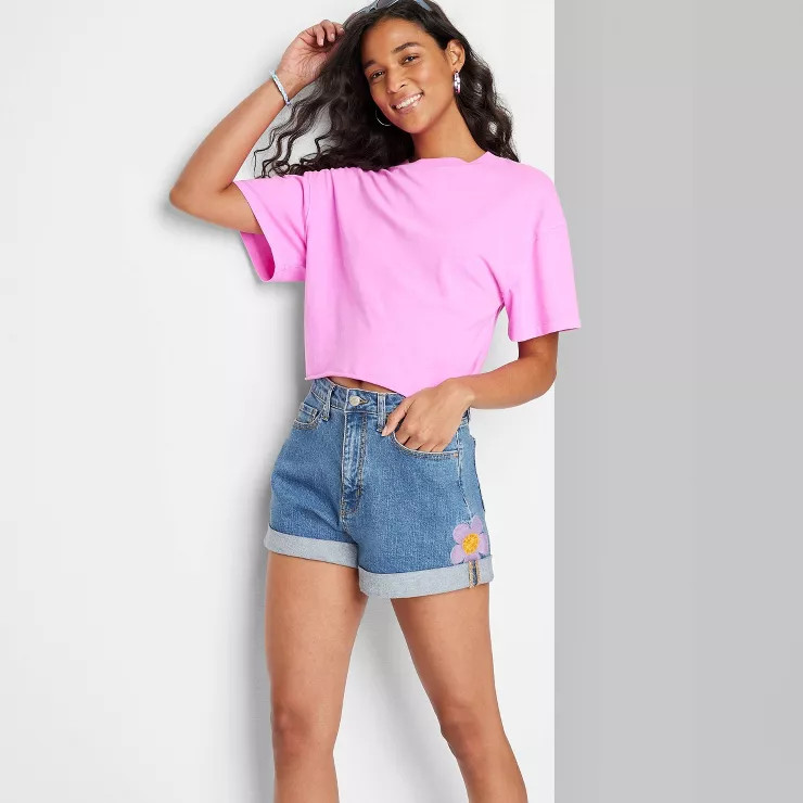 Women's Super-High Rise Rolled Cuff Jean Shorts - Wild Fable™ | Target