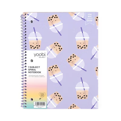 Yoobi Kawaii 1 Subject Notebooks 8"x10.5" Wide Ruled Boba Tea | Target