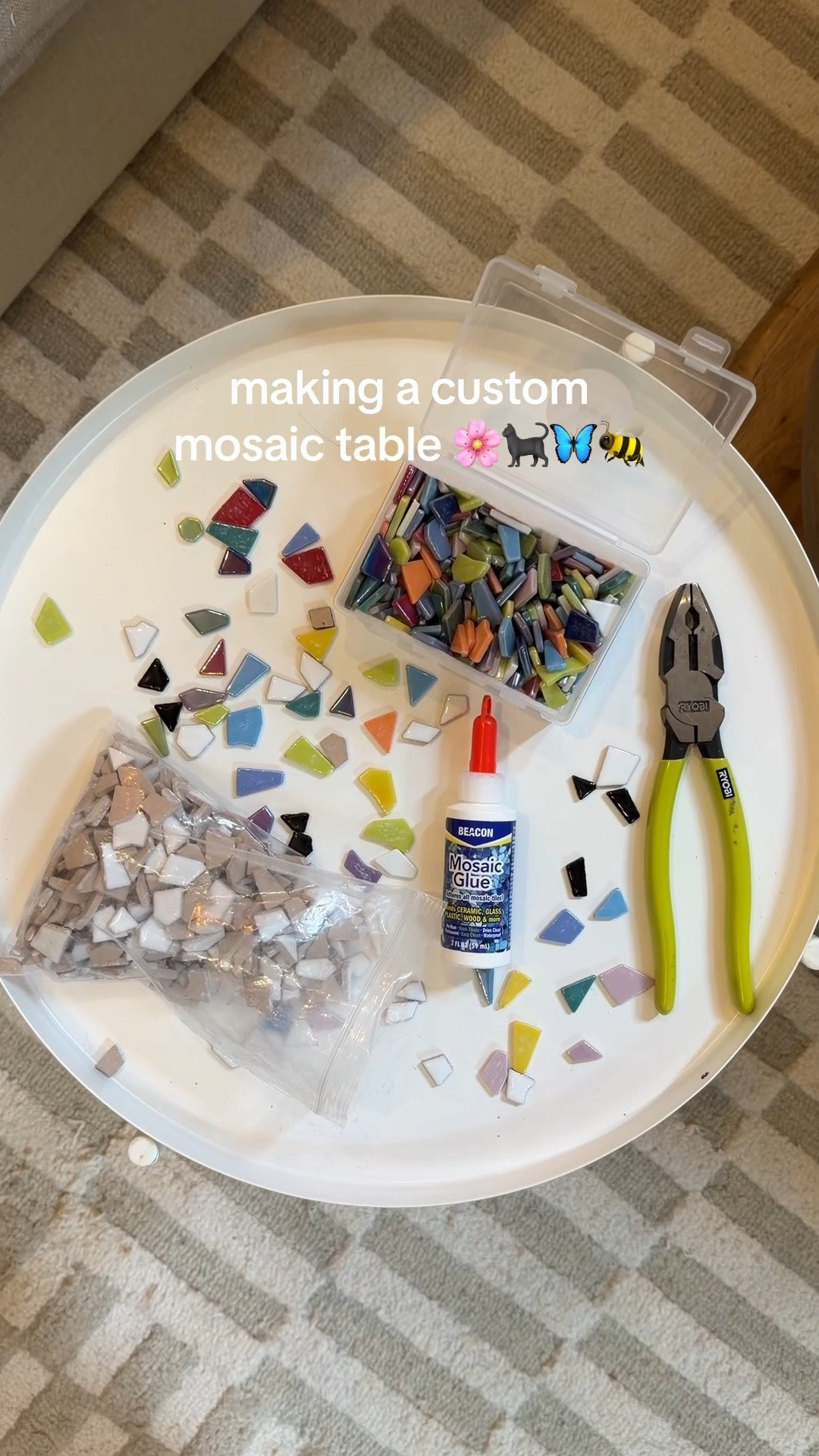 Supplies I used for my mosaic table 🌸🦋🐝🐈‍⬛ #diy #craft

#LTKHome