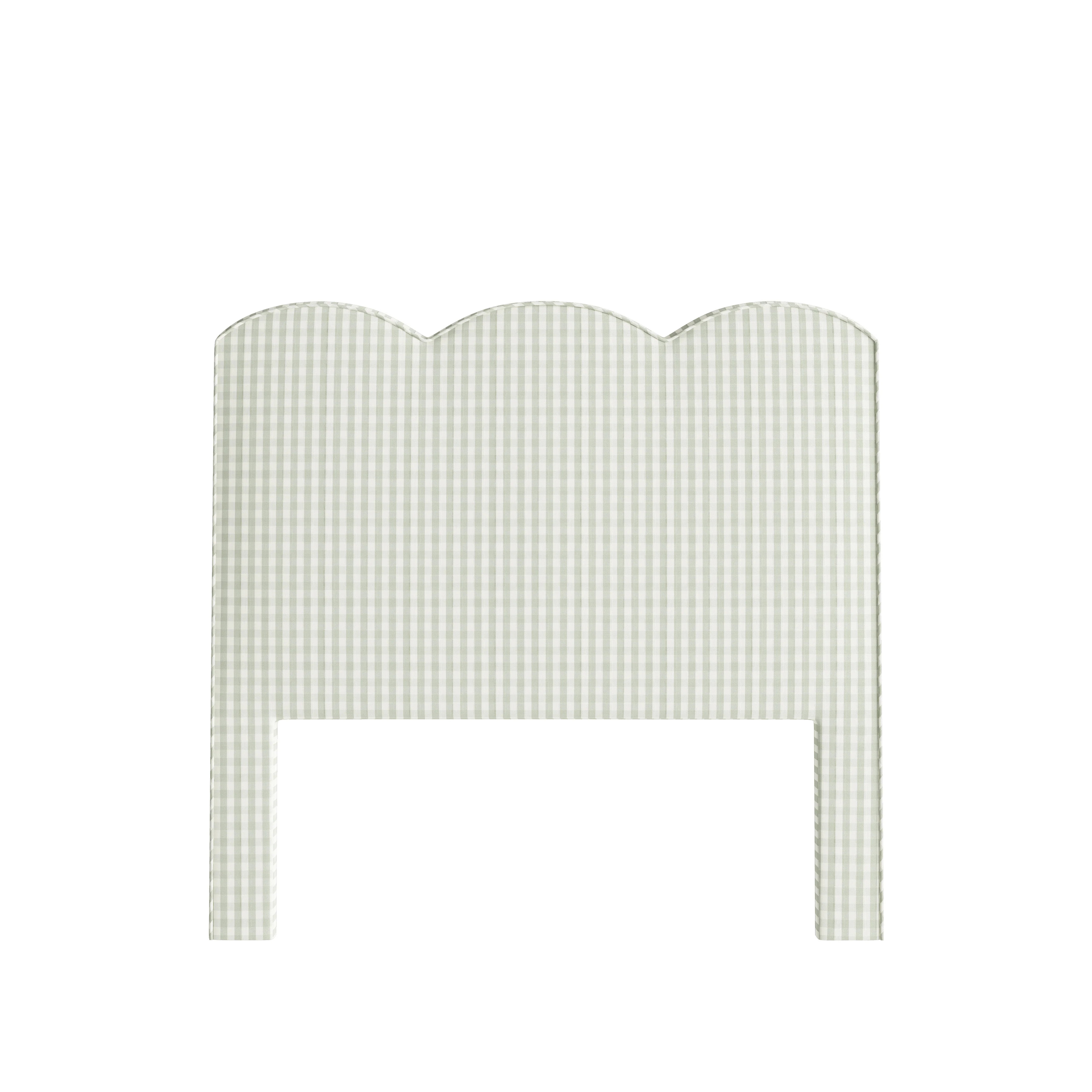 Sage Green Gingham Custom Headboard: Millie Sage | Pepper