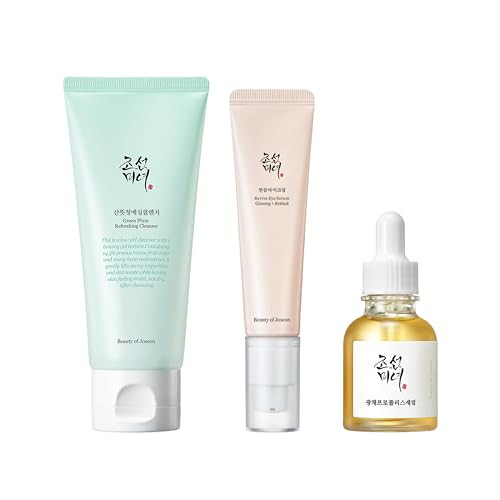 Beauty of Joseon Wrinkle Trio Green Plum Cleanser Revive Eye Serum Glow Serum Deep Cleansing Moisturizer Korean Skincare | Amazon (US)