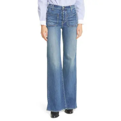 Nili Lotan Florence Patch Pocket Jeans in Classic Wash at Nordstrom, Size 27 | Nordstrom