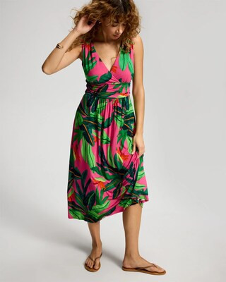 Women's Soft Jersey Goddess Midi Bra Dress in Pink size XS | Soma | SOMA
