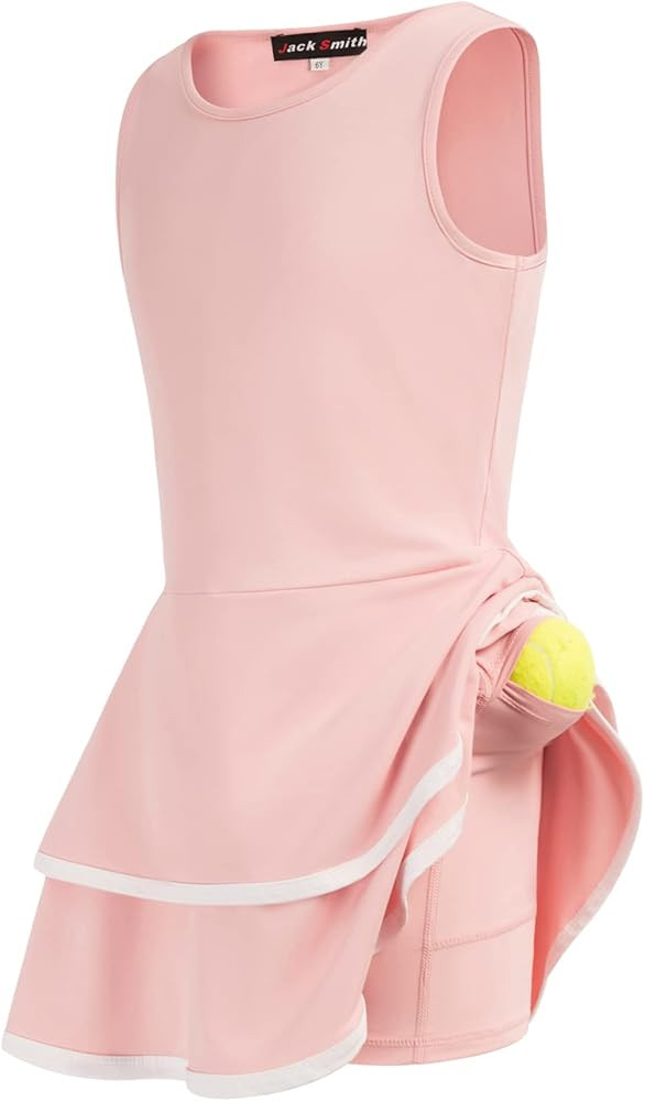 JACK SMITH Youth Girls Tennis Dresses with Shorts Golf Sleeveless Outfit School Sports Dress Pock... | Amazon (US)