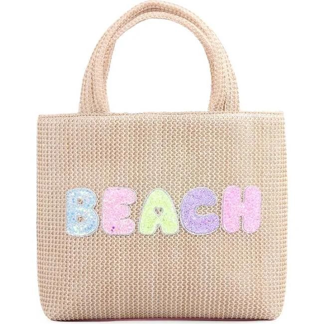 Beach Straw Tote Bag, Natural - OMG Accessories Bags | Maisonette | Maisonette