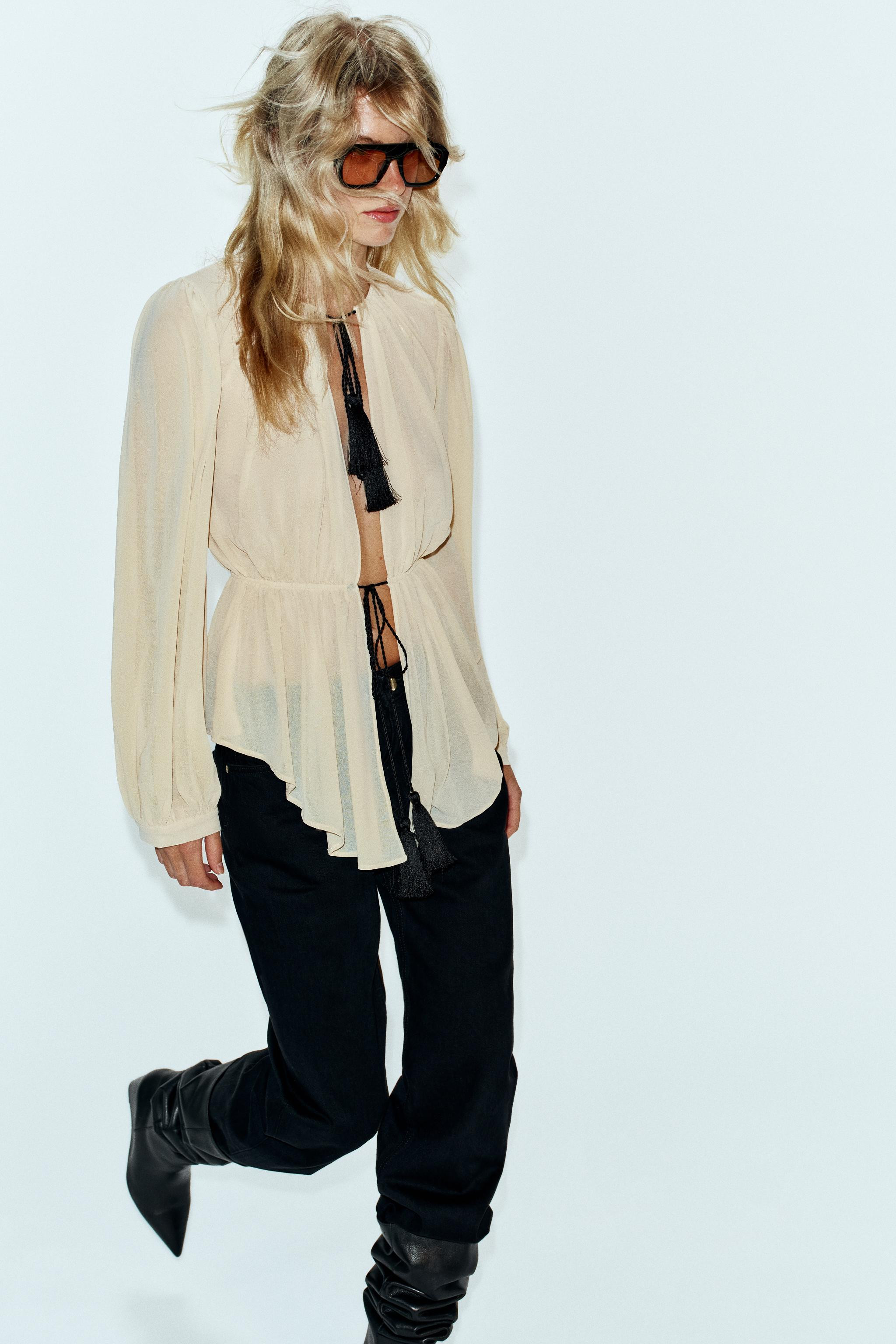 POM-POM ROMANTIC BLOUSE | Zara US