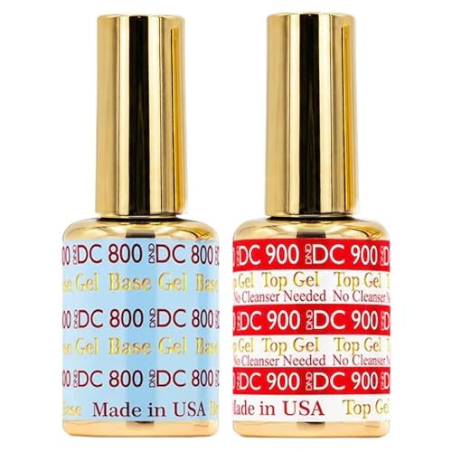 DND DC Base Gel and Top Gel Polish No Cleanse Set, UV/LED GelBase Polish 800 and No Cleanse Top Coat 900, Salon Professional Gel Polish Duo, 0.6 Fl Oz Each | Amazon (US)