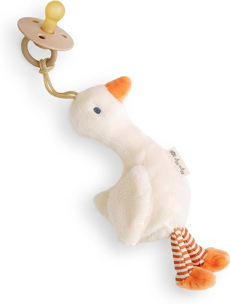 Itzy Ritzy Pacifier & Lovey Set - Natural Rubber Paci with Stuffed Animal - Detachable Plush Goos... | Amazon (US)