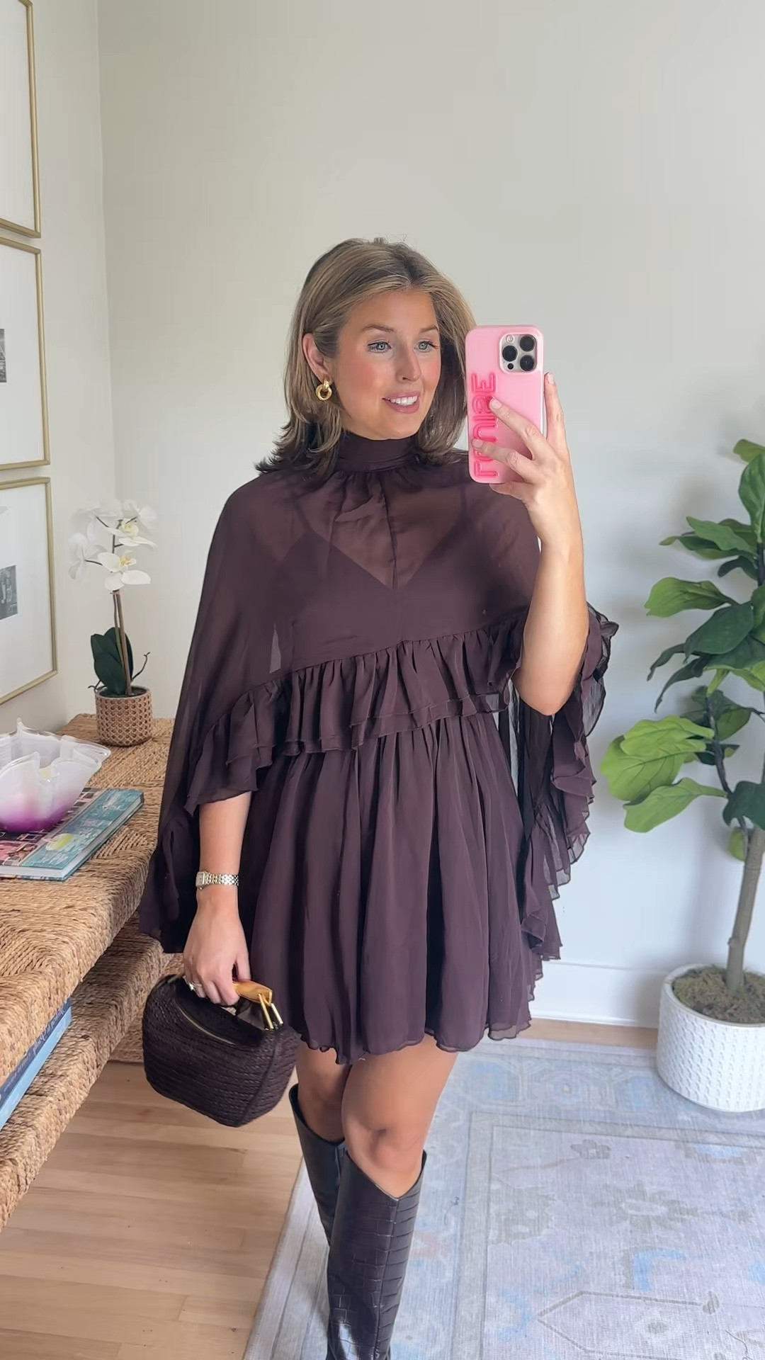 Chic cape dress for fall! Wearing a S