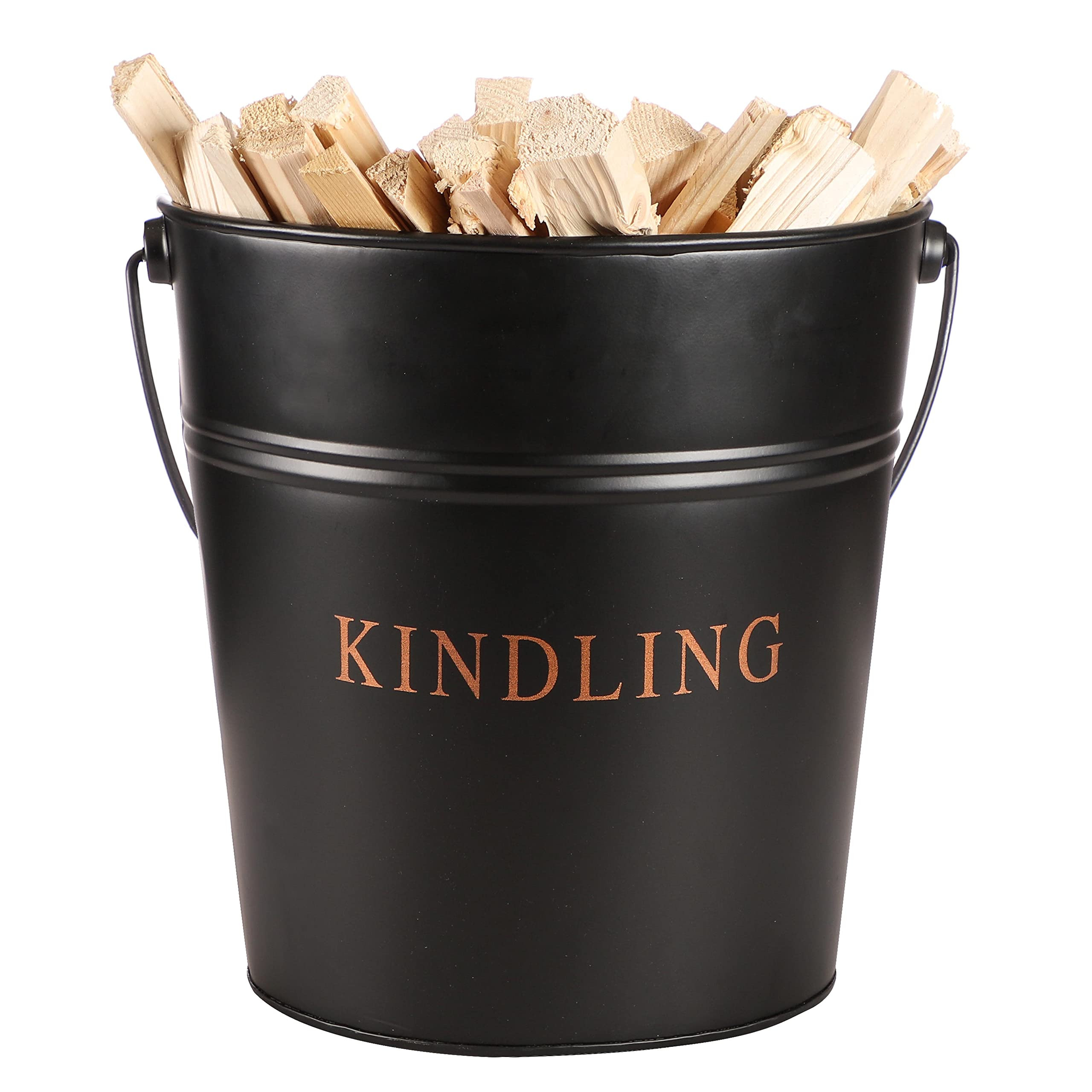 Kindling Bucket - Black Fireside Wood Hearth Stove Storage Basket | Amazon (UK)