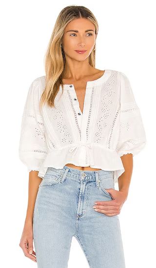 Daisy Chain Eyelet Top in Ivory | Revolve Clothing (Global)