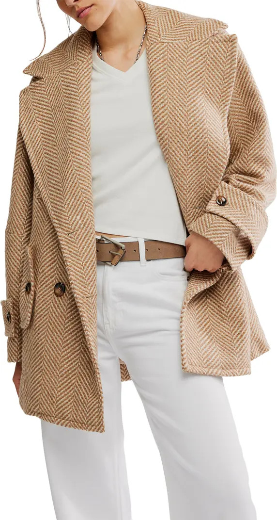 Free People Ari Herringbone Peacoat | Nordstrom | Nordstrom