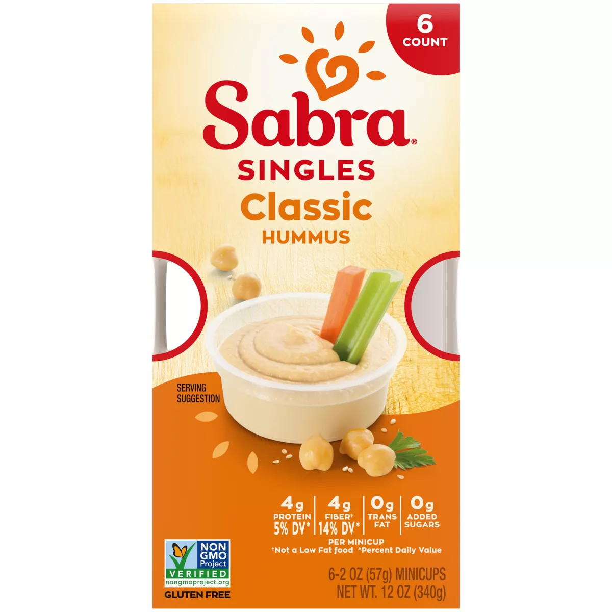 Sabra Classic Hummus Singles - 12oz/6ct | Target