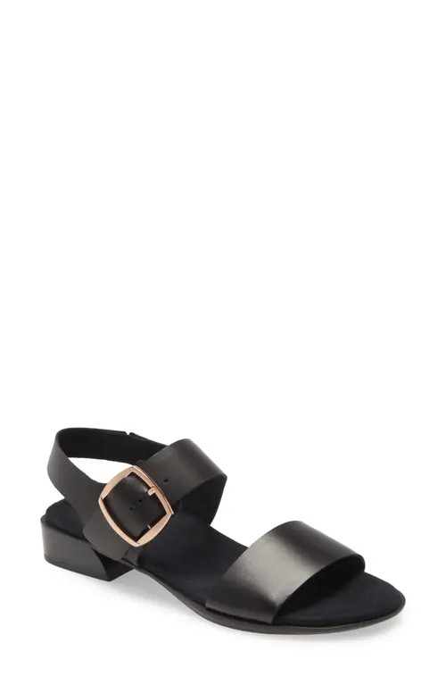 Munro Cleo Sandal - Multiple Widths Available in Black Leather at Nordstrom, Size 6.5 | Nordstrom
