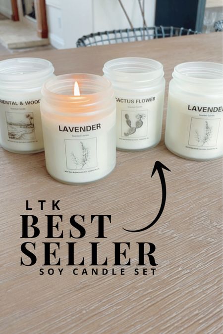 This weeks BEST SELLER! ✨

LOVE this new soy wax candle set from Amazon! 👏🏻

They are on sale now and come in a set of 4 for $22.48. Very good price! 

Lovely scents and neutral glass container that will go with all home decor styles. 👍🏻

#amazonfinds #amazonhome #candles #giftidea 

#LTKfindsunder50 #LTKhome #LTKstyletip