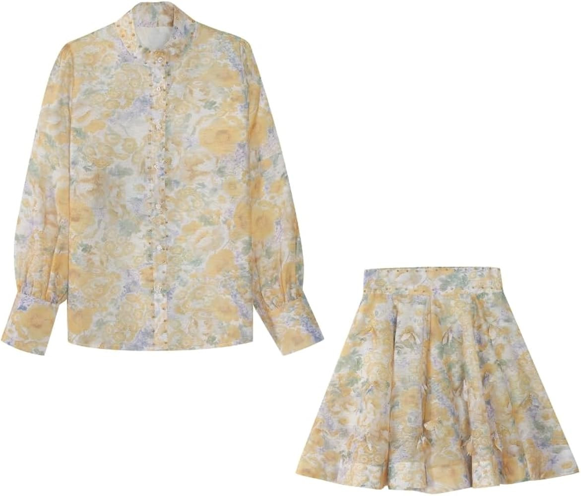 Amazon.com: YUSHE Women 2-Piece Skirt Set Lightweight Woven Fabric Everyday Elegant Wear : Clothing, Shoes & Jewelry | Amazon (US)