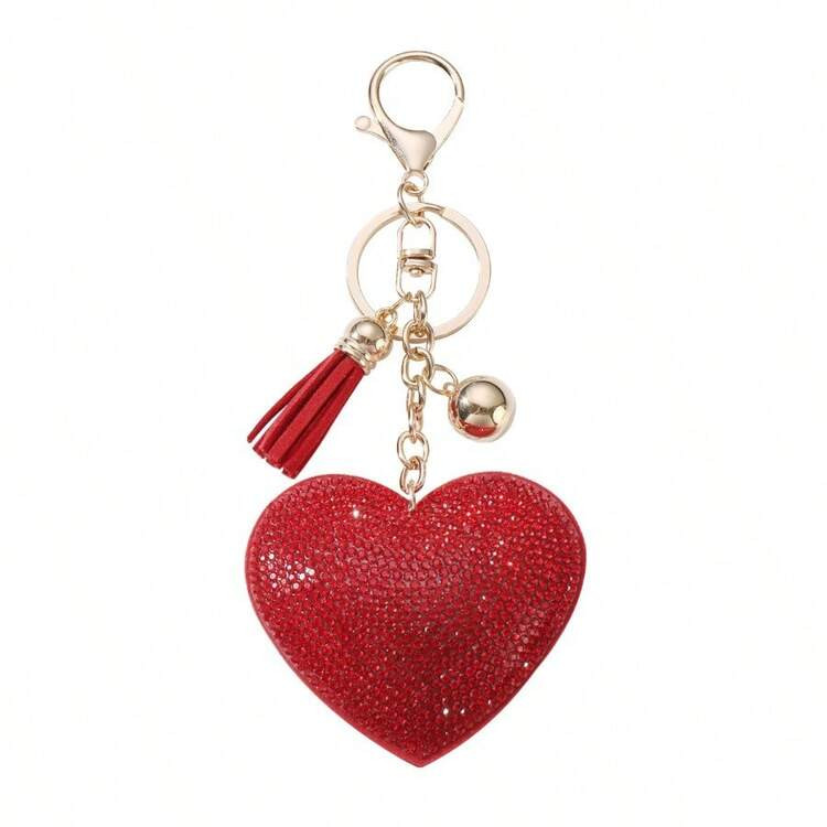 1PCS Rhinestone Three-Dimensional Love Tassel DIY Keychain, Bag Pendant | SHEIN