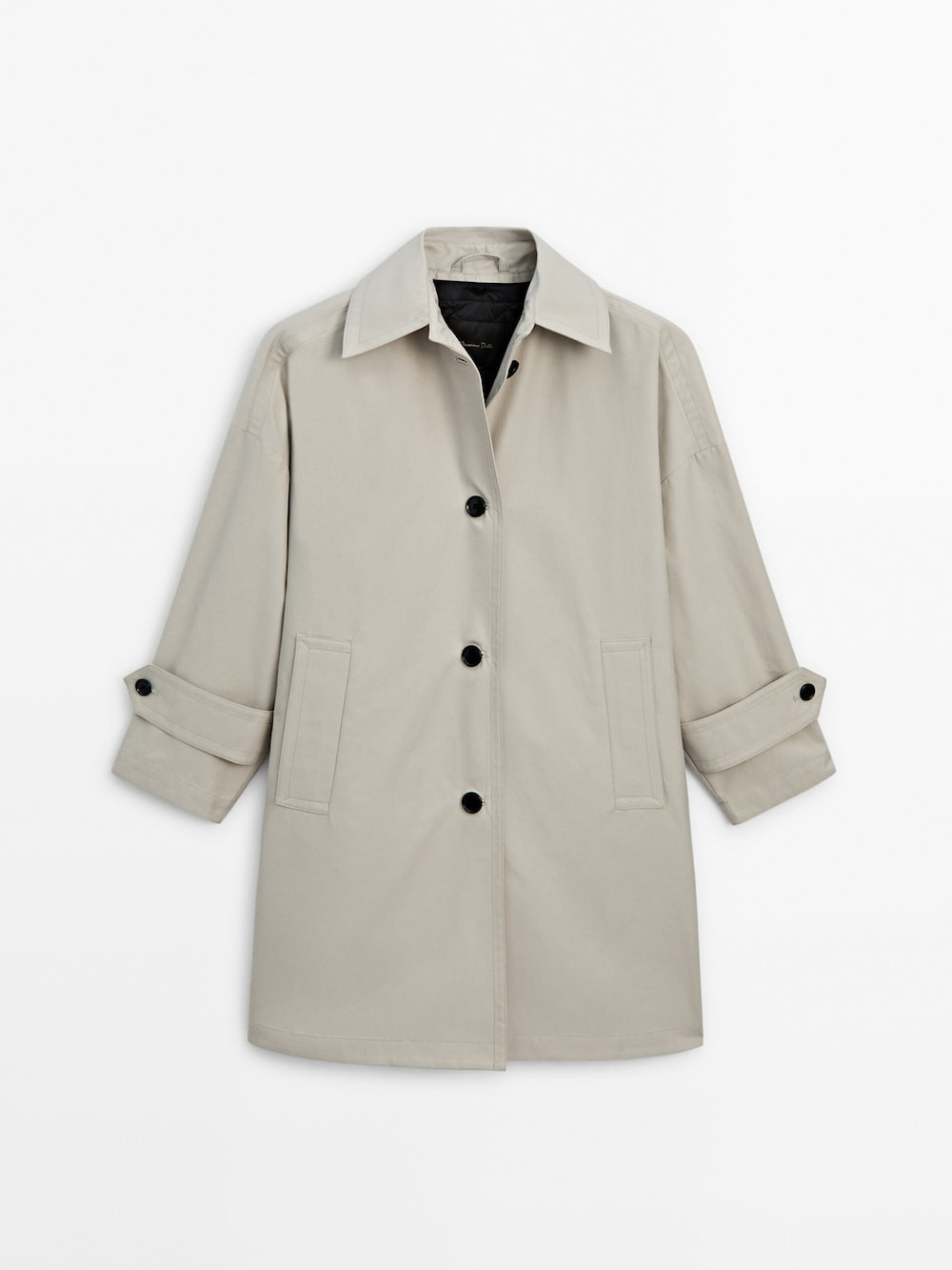 Cropped trench coat with padded interior | Massimo Dutti US