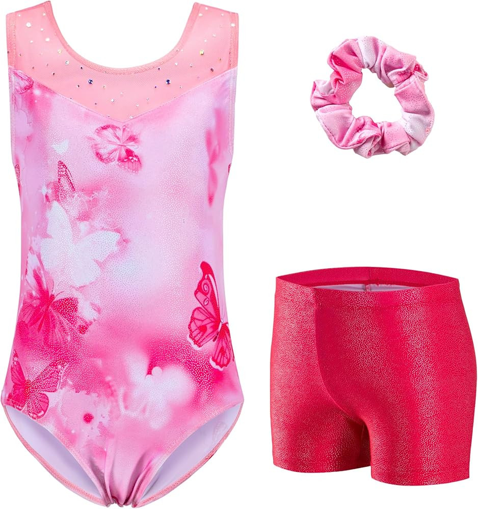 Zaclotre Gymnastics Leotards for Girls Sparkly Ballet Dance Biketards Tumbling Outfit with Matchi... | Amazon (US)