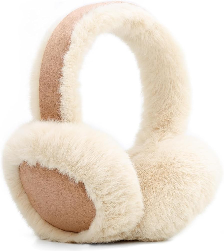 Ear Muffs for Winter Women Foldable Fuzzy Cold Outdoor Earmuffs Soft Faux Furry Ear Warmers Cover... | Amazon (US)