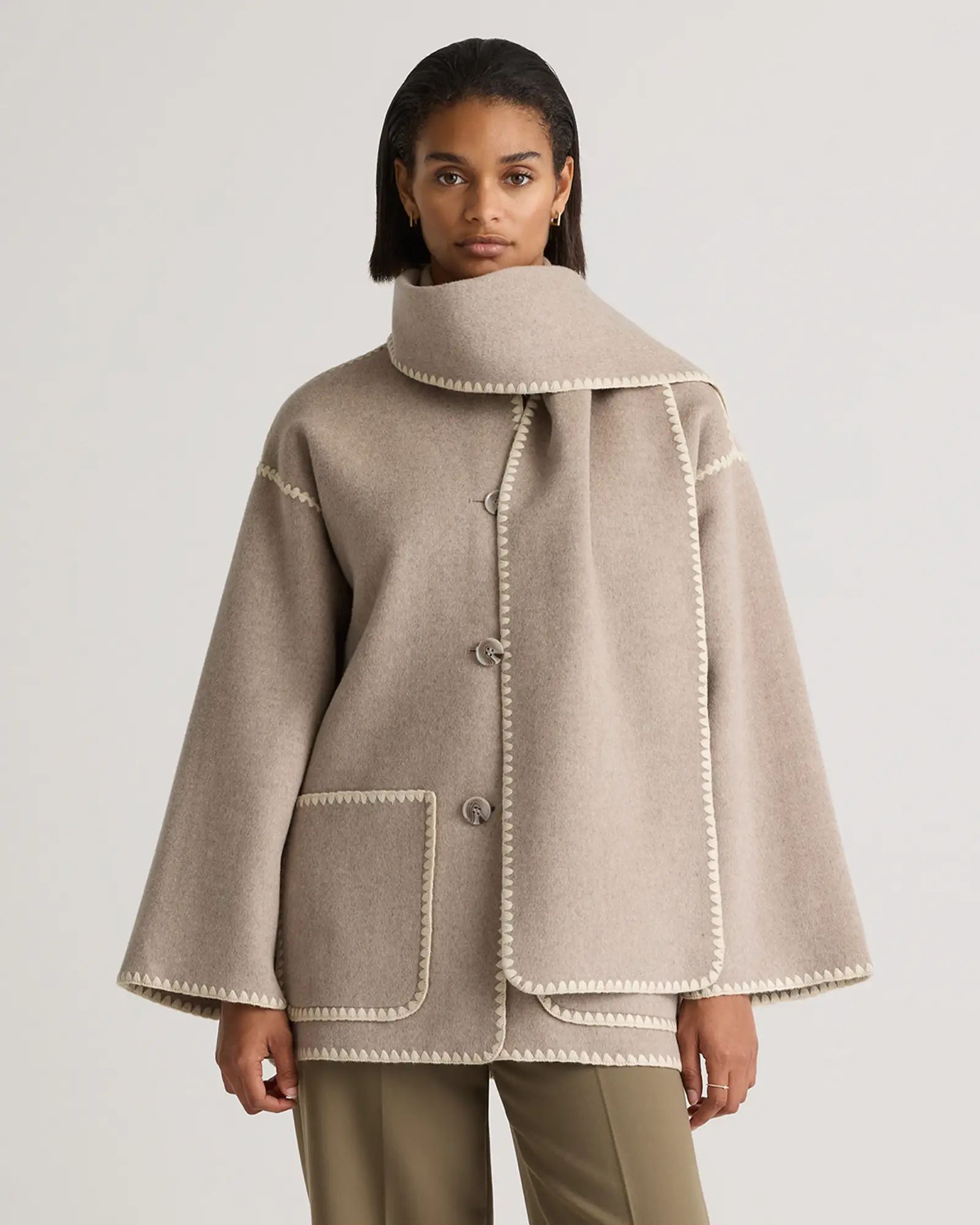 Double-Faced Merino Wool Scarf Coat | Quince